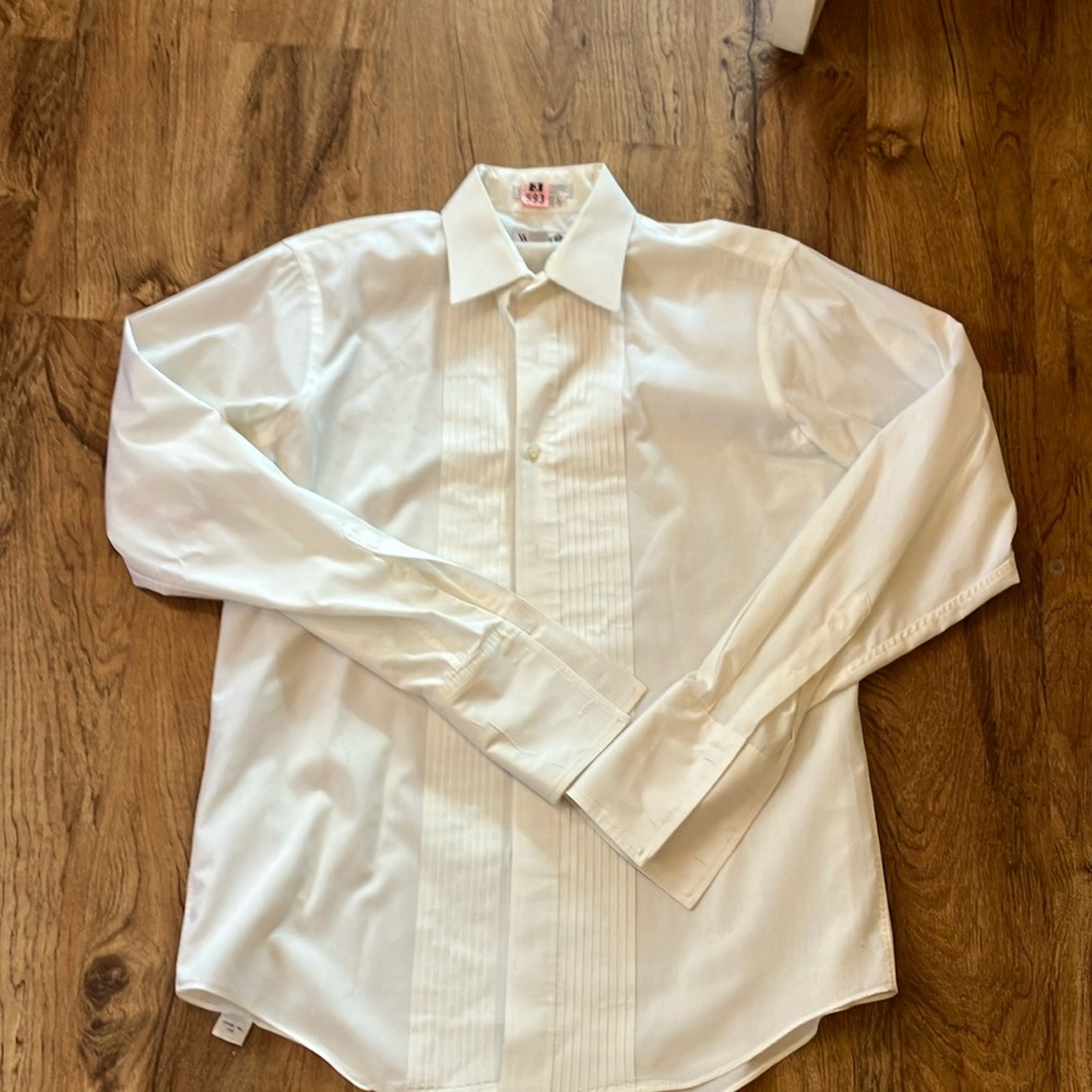 Men's White tuxedo Dress Shirt Windsor 15 1/2 35